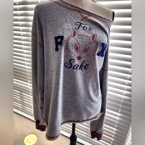 Gray Sweatshirt with Fox Graphic